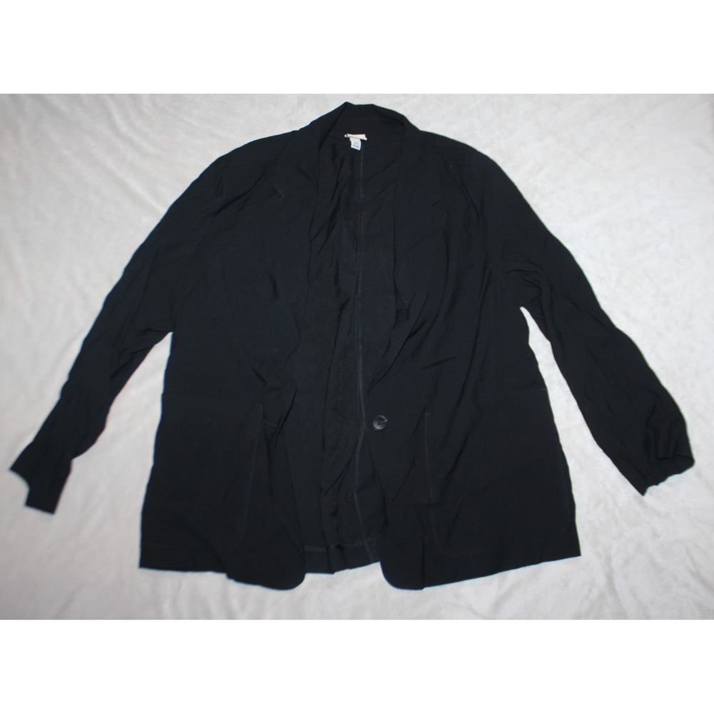 A New Day Blazer Jacket Womens XXL Black Long Sleeve Front Pocket